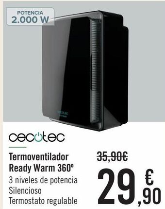 Carrefour Cecotec termoventilador ready warm 360º oferta