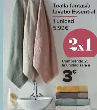 Carrefour Toalla fantasía lavabo essential oferta
