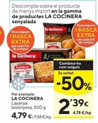 Caprabo Lasaña boloñesa la cocinera oferta
