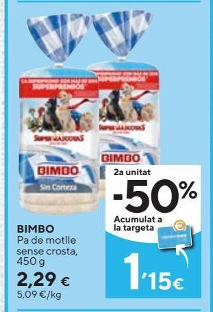 Caprabo Pan de molde bimbo oferta