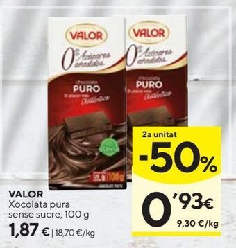 Caprabo Chocolate valor oferta