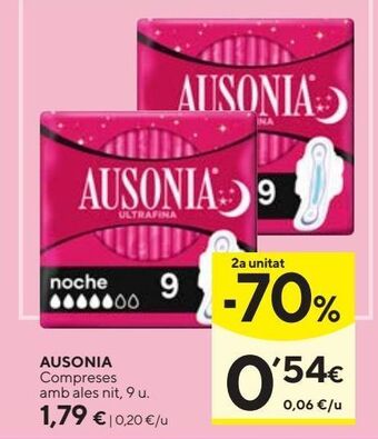 Caprabo Compresas de noche ausonia oferta