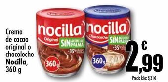 Unide Supermercados Crema de cacao original o chocoleche nocilla oferta