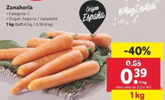 Lidl Zanahoria 1 kg oferta