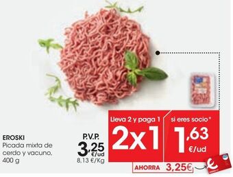 Eroski Eroski picada mixta de cerdo y vacuno 400 g oferta