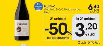 Eroski Faustino vino tinto d.o.c. rioja crianza 0,75 l oferta