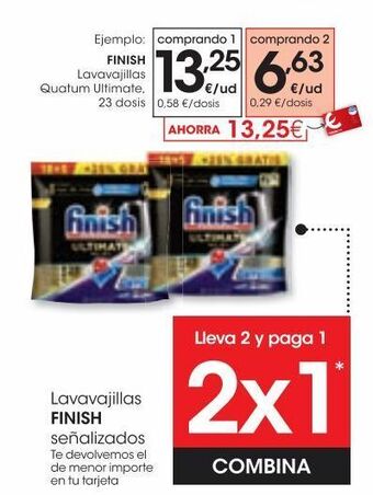 Eroski Finish lavavajillas quatum ultimate 23 dosis oferta