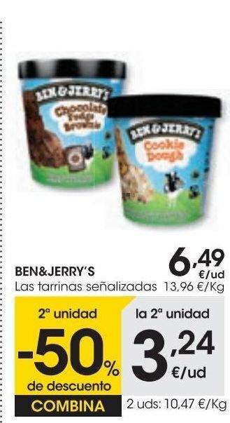 Eroski Ben&jerry's helado de choco fudge brownie 465 g oferta