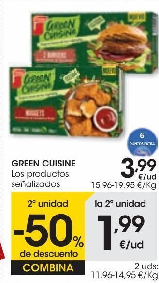 Eroski Green cuisine burger 0% carne 200 g oferta