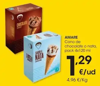 Eroski Amare cono de chocolate pack 4x120 ml oferta