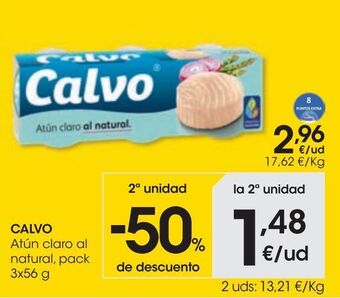 Eroski Calvo atún claro al natural pack 3x56 g oferta