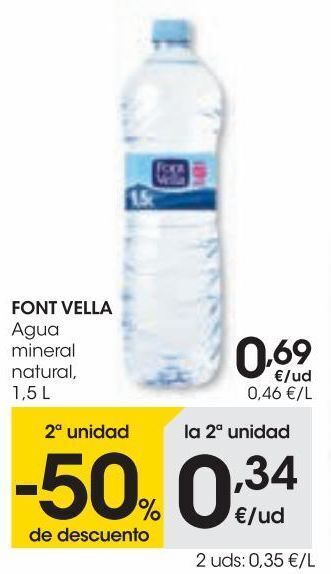 Eroski Font vella agua mineral natural 1,5 l oferta