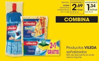 Eroski Vileda salvauñas antibacterias 2+1 3 uds oferta