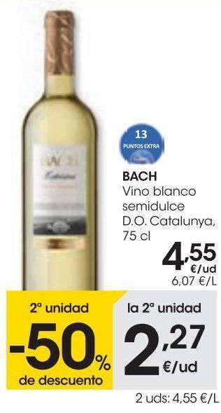 Eroski Bach vino blanco semidulce d.o. catalunya 75 cl oferta