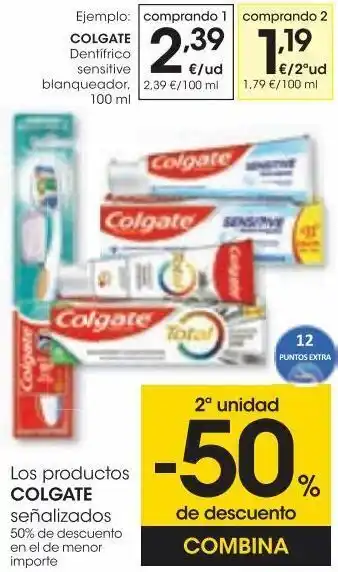 Eroski Colgate dentífrico sensitive blanqueador 100 ml oferta