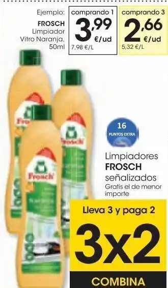 Eroski Frosch limpiador vitro naranja 50ml oferta