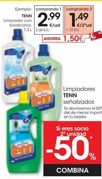 Eroski Tenn limpiador con bioalcohol 1,3 l oferta