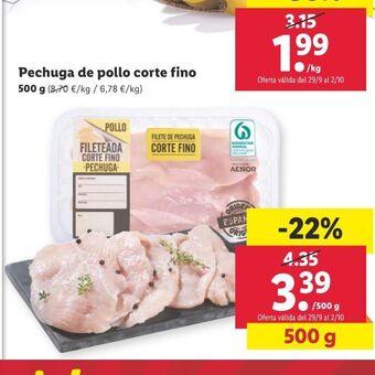Lidl Pechuga de pollo oferta