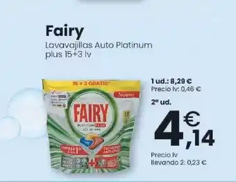 Clarel Fairy lavavajillas auto platinum plus oferta