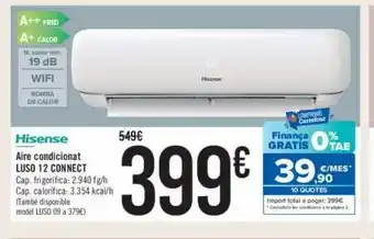 GiFi A++ fred a+ calor n. sonar min. 19 db wifi bomba de calor hisense aire condicionat luso 12 connect cap. frigorífica: 2. oferta