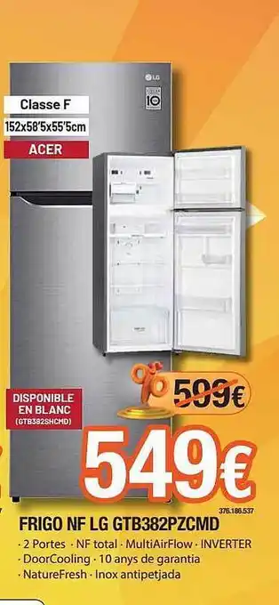 Expert Frigo nf lg gtb382pzcmd oferta