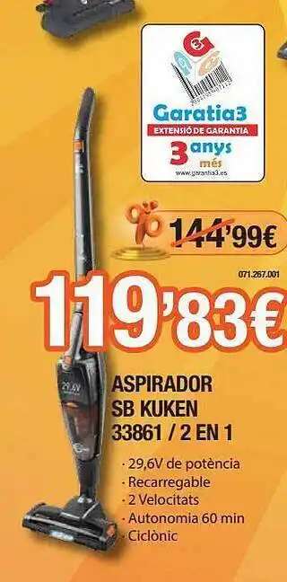 Expert Aspirador sb kuken 33861 2 en 1 oferta