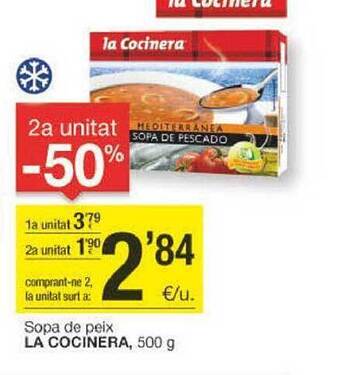 BonpreuEsclat 2a unitat -50% sopa de peix la cocinera oferta
