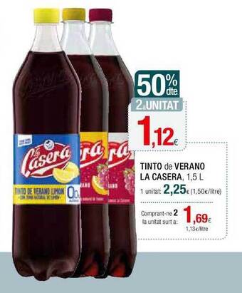 Condis 50% dte 2a unitat tinto de verano la casera oferta