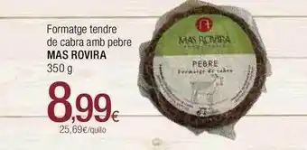 Condis Formatge tendre de cabra amb pebre mas rovira oferta