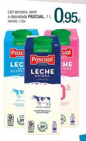 Condis Llet sencera semi o desnatada pascual oferta