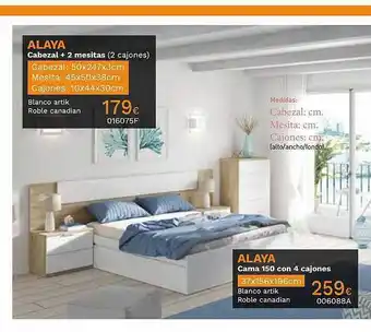Mi Bricolaje Alaya cabezal + 2 mesitas (2 cajones) alaya cama 150 con 4 cajones oferta
