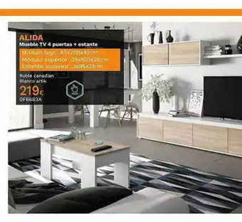 Mi Bricolaje Alida mueble tv 4 puertas + estante oferta