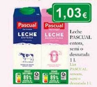 Supermercados Bip Bip Leche pascual entera semi o desnatada oferta