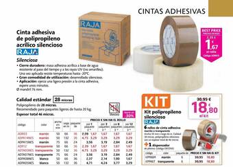 Rajapack Cinta adhesiva de polipropileno acrílico silencioso raja oferta