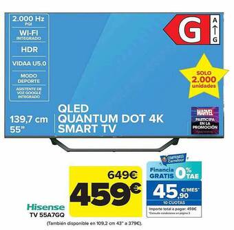 Carrefour Hisense tv 55a7gq oferta