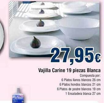 FROIZ Vajilla carine 19 piezas blanca oferta