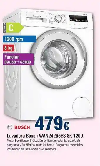 FROIZ Lavadora bosch wan24265es 8k 1200 oferta