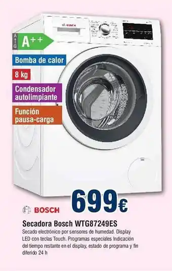 FROIZ Secadora bosch wtg87249es oferta