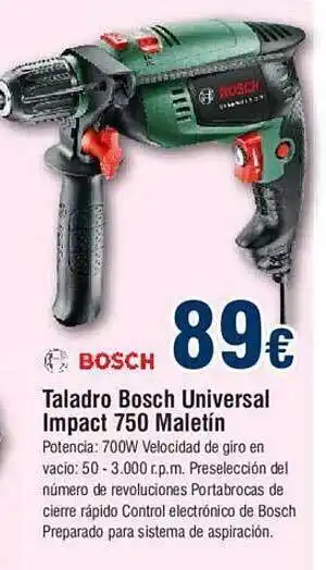 FROIZ Taladro bosch universal impact 750 maletín oferta