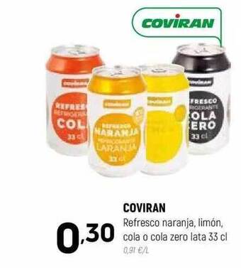 Coviran Coviran refresco naranja limón cola o cola zero oferta