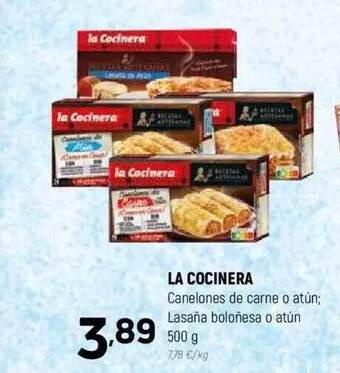 Coviran La cocinera canelones de carne o atún lasaña boloñesa o atún oferta