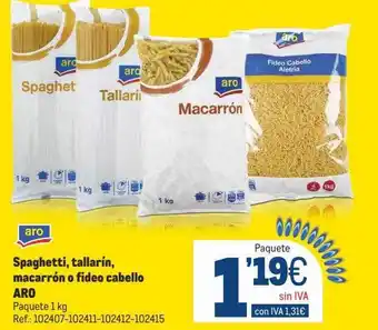 Makro Spagheteti, tallarin, macarrón o fideo cabello aro oferta