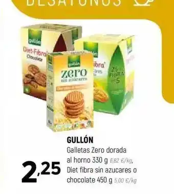 Coviran Gullón galletas zero dorada al horno diet fibra sin azucares o chocolate oferta