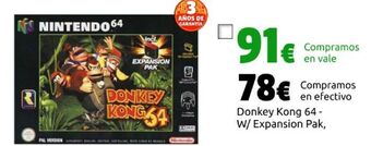 CeX Donkey kong 64 - w/ expansion pak oferta