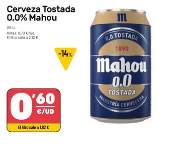 AhorraMas Cerveza tostada 0,0% mahou oferta