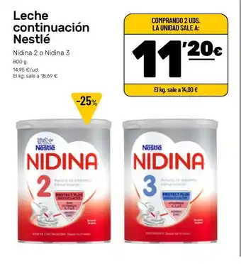 AhorraMas Leche continuación NESTLÉ oferta