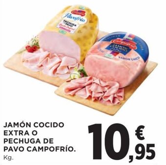 Hipercor Jamón cocido extra o pechuga de pavo campofrio oferta