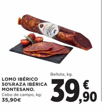 Hipercor Lomo ibérico 50% raza ibérica montesano oferta