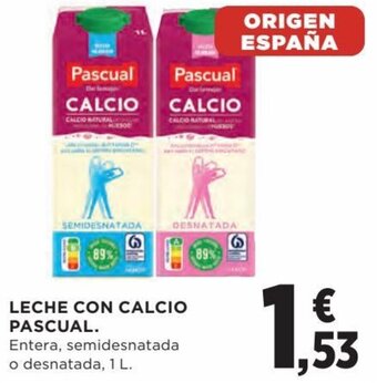 Hipercor Leche con calcio PASCUAL oferta