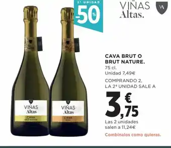 Hipercor Cava Brut o Brut Nature oferta